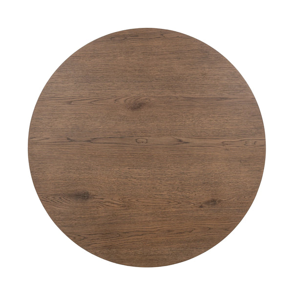 Vander Solid Wood Round Coffee Table with Oak Veneer