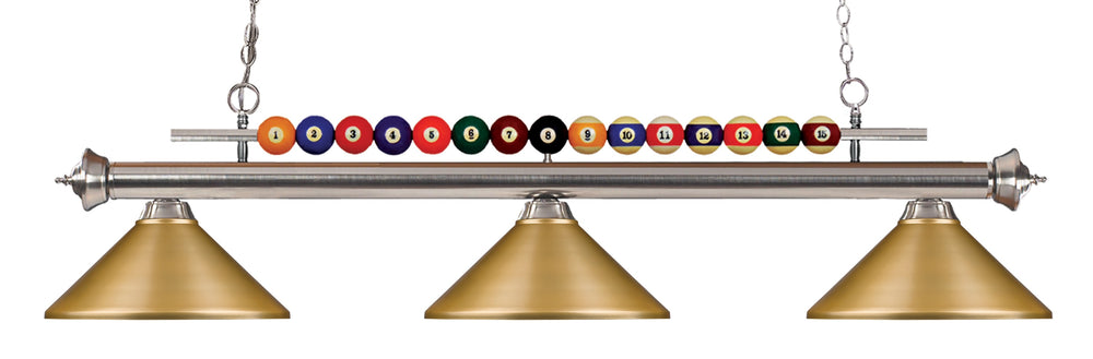Shark 3 Light Billiard Light in Brushed Nickel Finish