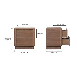 Moe's Round Off Tall Nightstand in Walnut Brown