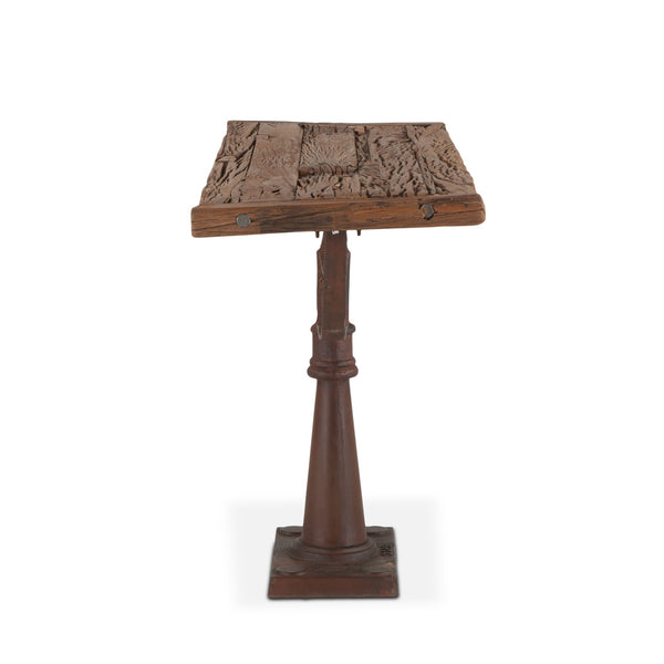 Industrial Loft 58-Inch Reclaimed Teak Wood Console Table with Raw Finish