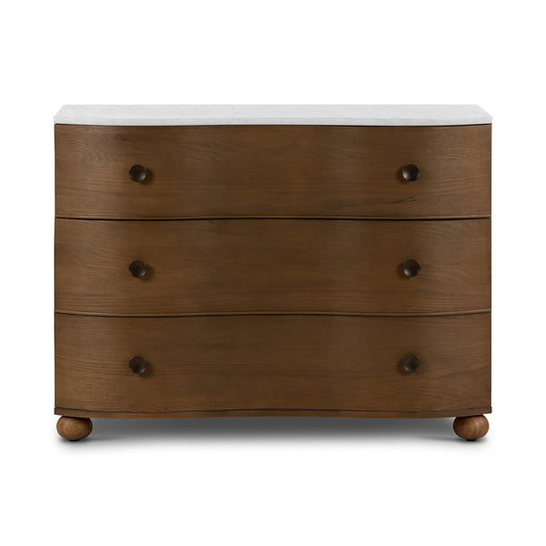 Tiago Marble Chest In Toasted Oak