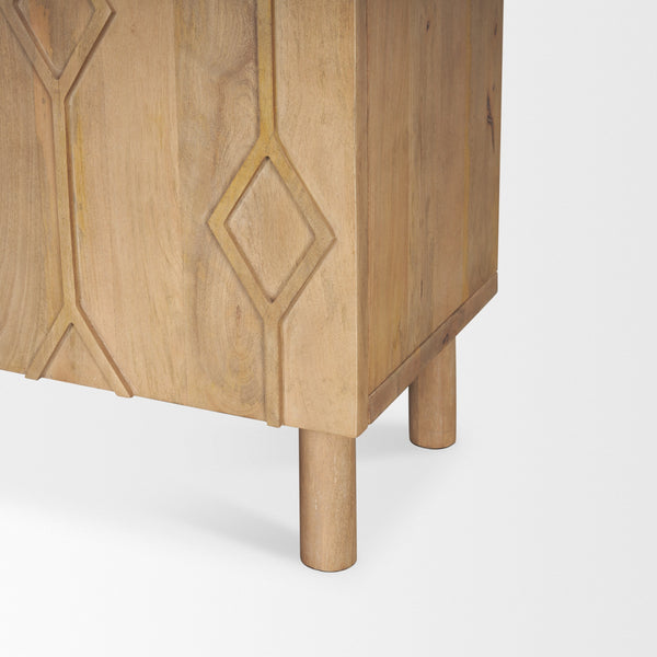 Heera Light Brown Diamond Motif w/ Shelf Accent Cabinet
