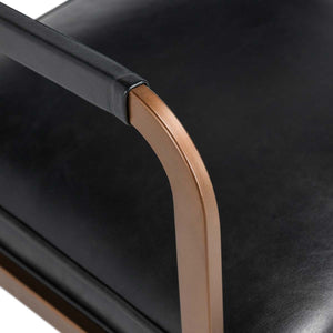 Fonda Leather Dining Chair in Jet Black