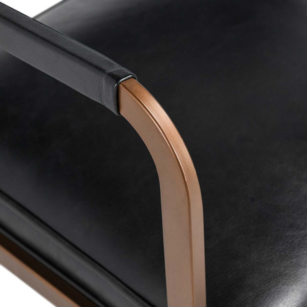 Fonda Leather Dining Chair in Jet Black