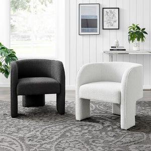 Matteo Fabric Accent Arm Chair In Boucle Beige