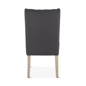 Lara Dark Gray Linen Dining Chair with Napoleon Legs