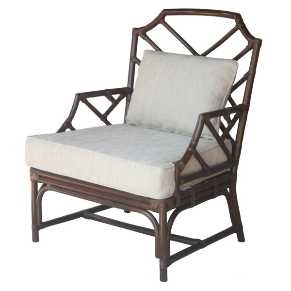 Kara Rattan Accent Arm Chair In Paloma Brown 