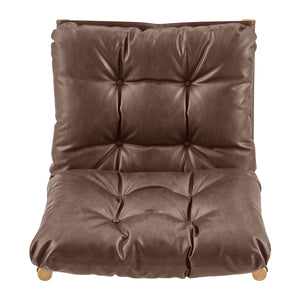 Oswald Faux Leather Tufted Accent Chair, Casa Brown