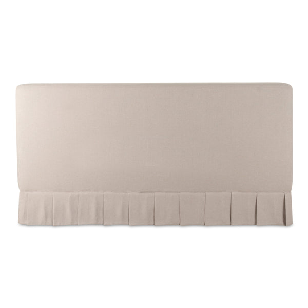 Moe's Maren King Bed Beige Upholstered with Pleat Base