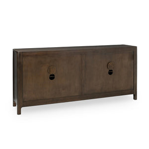 Colson Solid Wood 4Dr Cabinet - Dark Brown