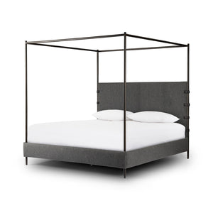 Anderson Canopy Queen Bed - Knoll Charcoal