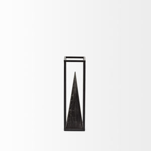 Memphis III (Small) pyramid in a square metal frame finished in black
