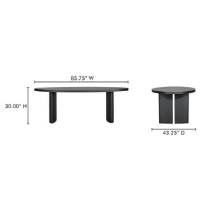 Moe's William Dining Table Black with Herringbone Pattern