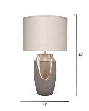 Landslide Ceramic Table Lamp with Linen Shade