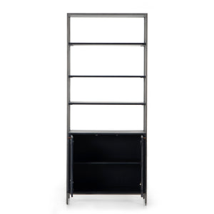 Trey Modular Wide Bookcase In Black Wash