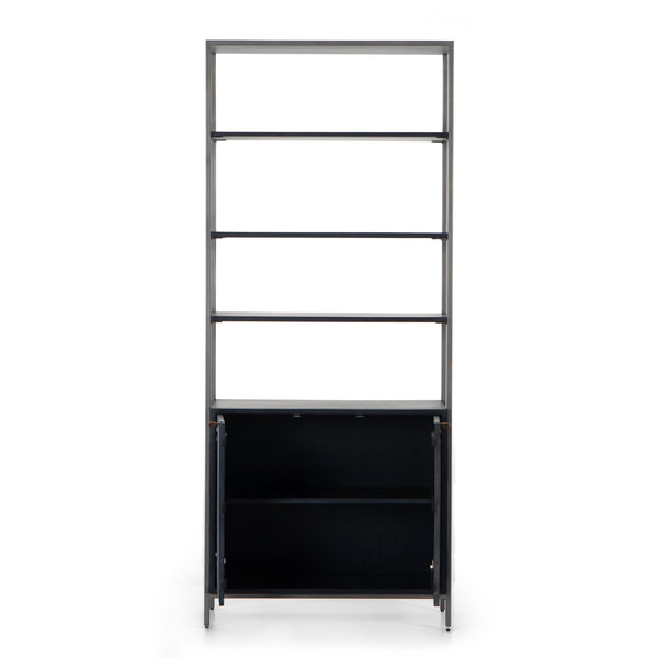 Trey Modular Wide Bookcase In Black Wash