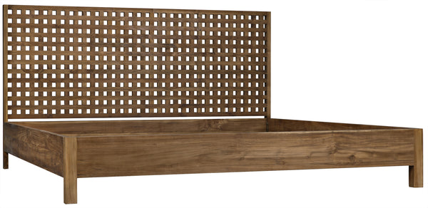 Quinnton Eastern King Bed in Satin-Finish Teak