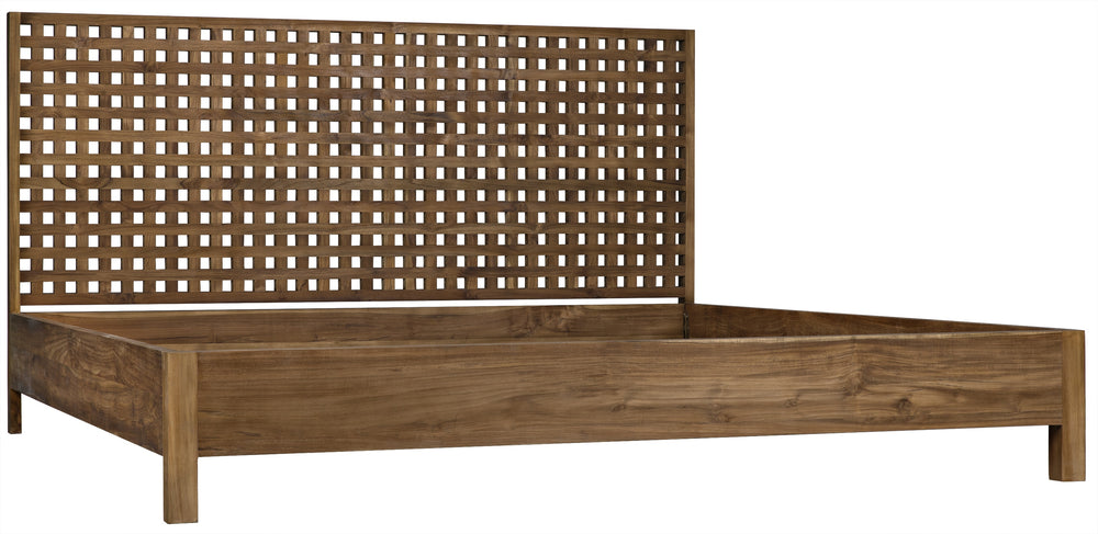 Quinnton Eastern King Bed in Satin-Finish Teak