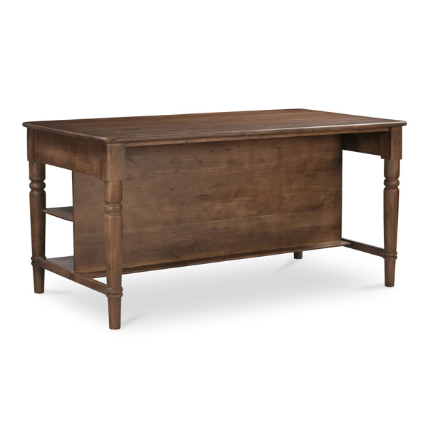 Russet Kitchen Island with Shelves and Drawers