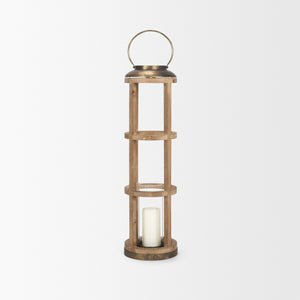 Andy I Large Natural Wood Cylindrical Lantern