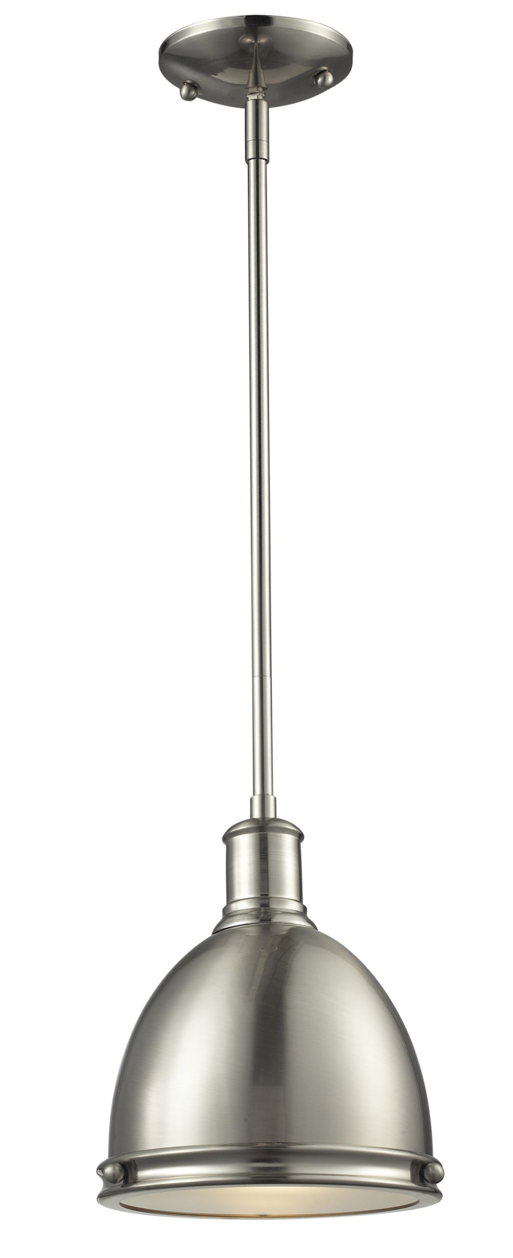 Mason 1 Light Mini Pendant in Brushed Nickel Finish