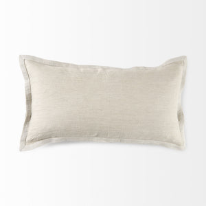 Mae 14L x 26W Beige Fabric Decorative Pillow Cover