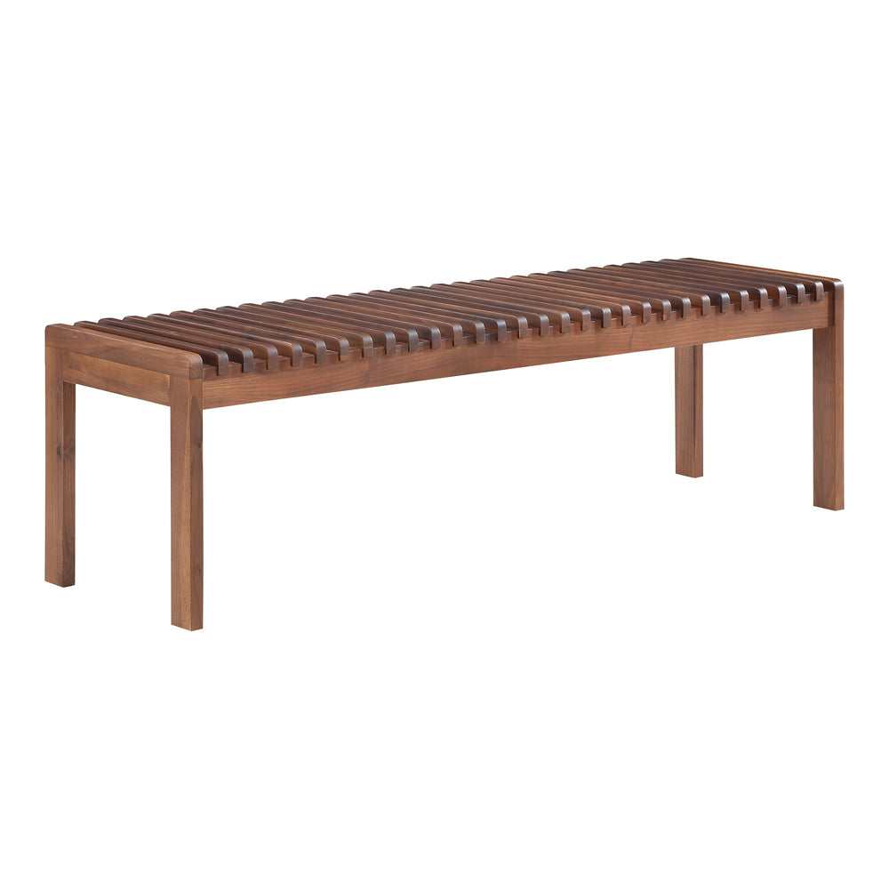 Moe's Rohe Bench in Walnut Brown Solid Wood