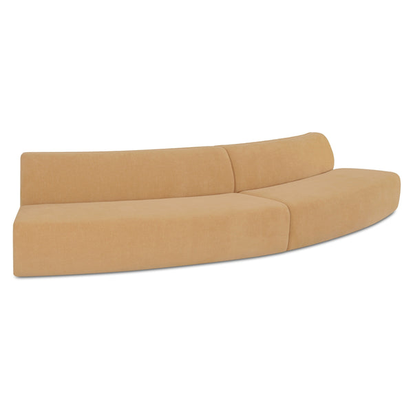Naomi 2 Piece Convex Modular Sectional in Golden Yellow