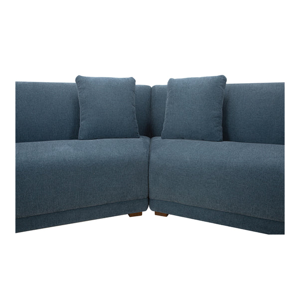 Fraser 4 Piece Modular Sectional in Deep Blue Upholstery
