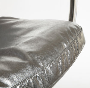 Globe chair- silver leather