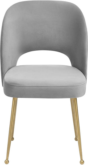 Swell Light Grey Velvet Chair