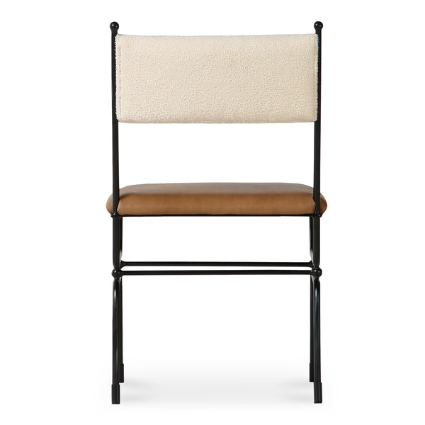 Moe's Posta Dining Chair in Brown Leather & Fabric