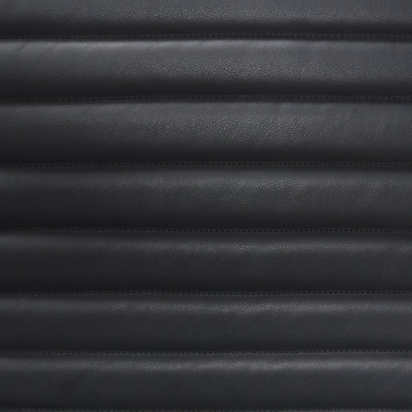 Grosjean Black Leather w/ Black Metal Frame Accent Chair