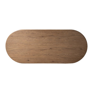 Olexey Oval Dining Table in Rubbed Light