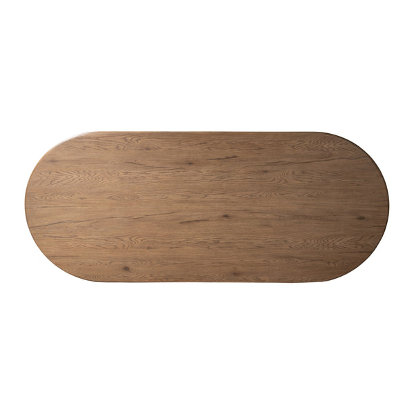 Olexey Oval Dining Table in Rubbed Light