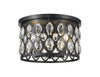 Dealey 4 Light Flush Mount in Matte Black Finish