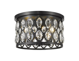 Dealey 4 Light Flush Mount in Matte Black Finish