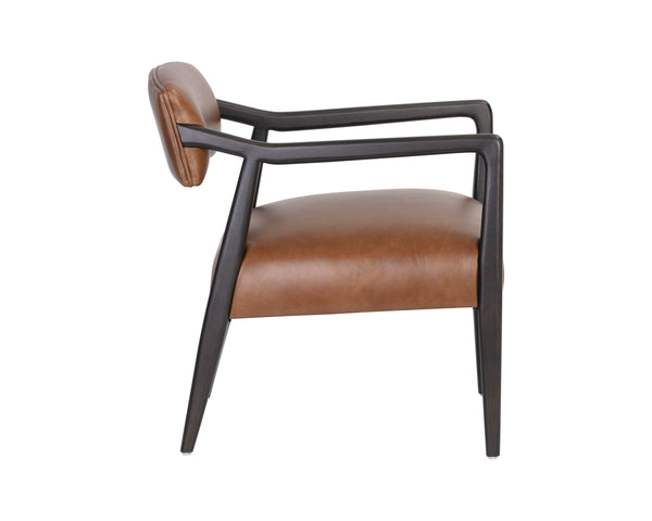 KEAGAN LOUNGE CHAIR - SHALIMAR TOBACCO LEATHER