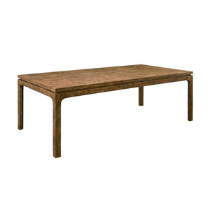 MODERN RECTANGULAR DINING TABLE IN DARK BURL WOOD
