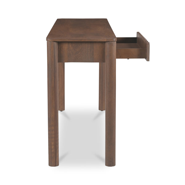 Moe's Wiley Console Table with Scalloped Edge, Brown