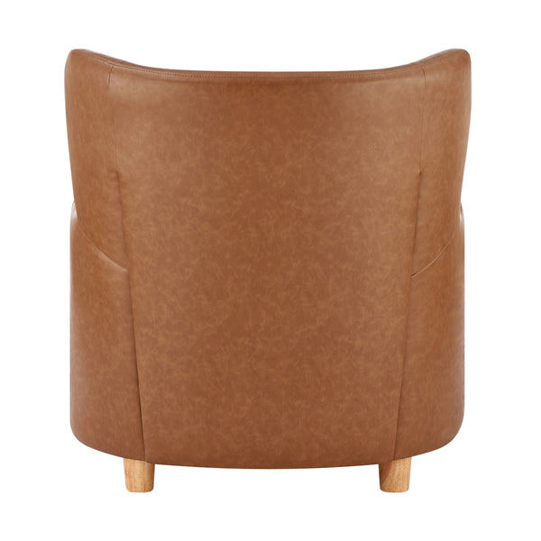 Tiffany KD Faux Leather Accent Arm Chair, Vintage Cider