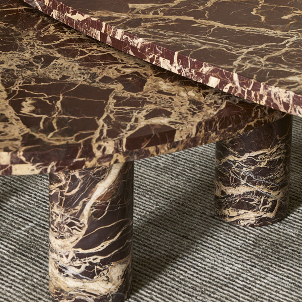 Zion Coffee Table Set - Merlot Marble