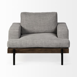 Colburne I Gray Fabric W/ Wood and Iron Frame Accent Chair