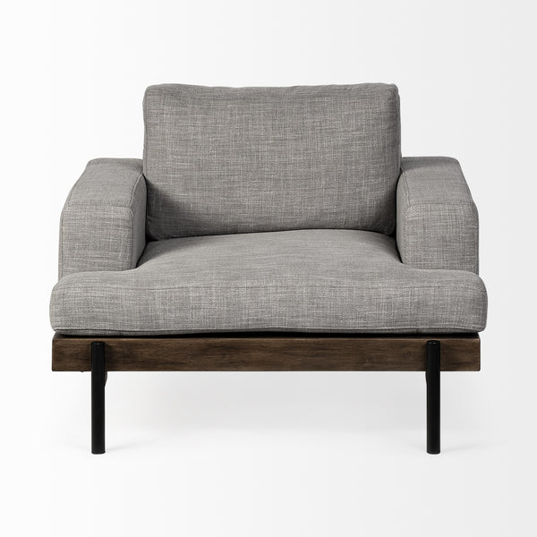 Colburne I Gray Fabric W/ Wood and Iron Frame Accent Chair