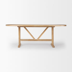 Viktor 84"L Light Brown Solid Wood Dining Table