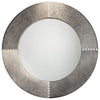 Round Cross Stitch Round Wall Mirror, Gray Hide