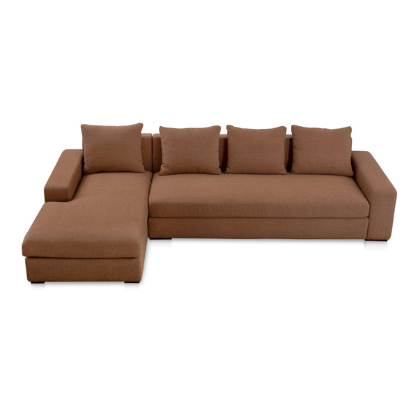 Moe's Thomas Sectional in Rust Orange with Feather Blend