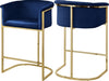 David Stool In Navy Velvet