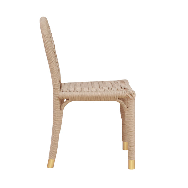 ROUND BACK RATTAN WRAPPED DINING CHAIR