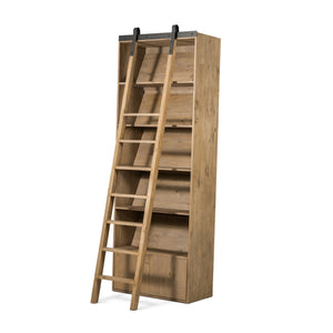 Bane Bookshelf and Ladder in Smoked Pine